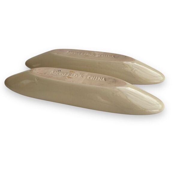 Vintage Shonfelds China 9” Stoneware Olive Boat Charcuterie Long Server Set - Picture 14 of 15